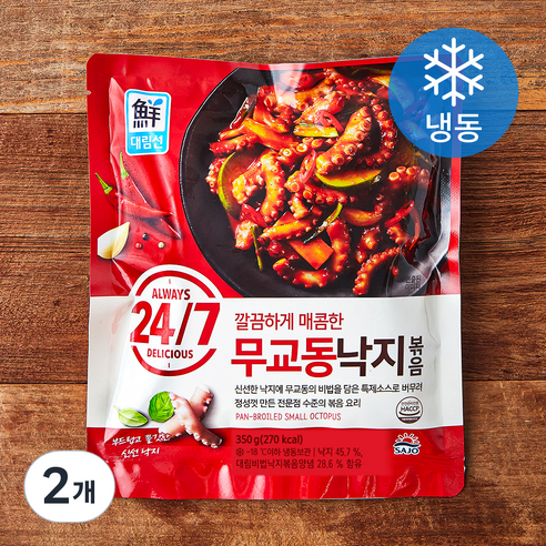대림선 24/7 깔끔하게 매콤한 무교동 낙지 볶음 (냉동), 350g, 2개