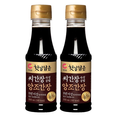 대상 청정원 씨간장 숙성 양조간장 골드, 200ml, 2개