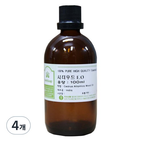 허브솝 시더우드 에센셜 오일 100ml, 4개