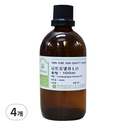 허브솝 시트로넬라 에센셜 오일 100ml, 4개