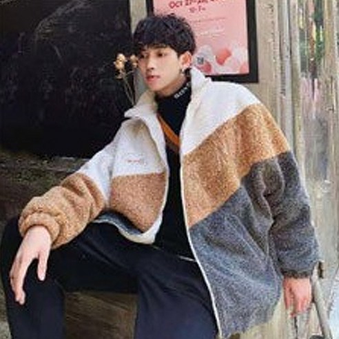 단군 샤인 하이넥 뽀글 집업 점퍼
