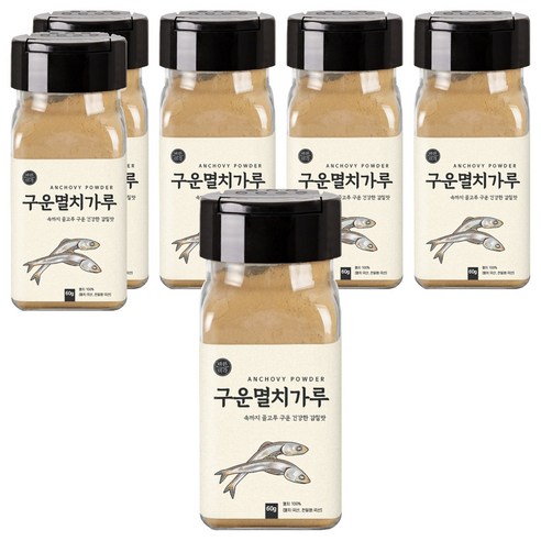 바른미각 국산 구운멸치가루, 60g, 6개
