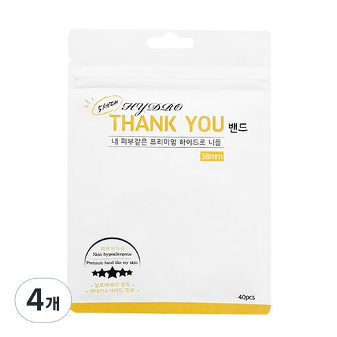 5세대 하이드로 땡큐 남여공용 니플밴드 38mm 40p, 4개