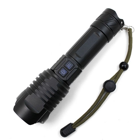 미나티 XHP100 충전식 LED 줌 써치라이트 J87 단품, 블랙(랜턴), 랜덤발송(실리콘스트랩), 1개
