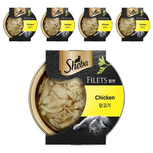 쉬바 어덜트 고양이 필렛 습식사료, 닭, 60g, 5개