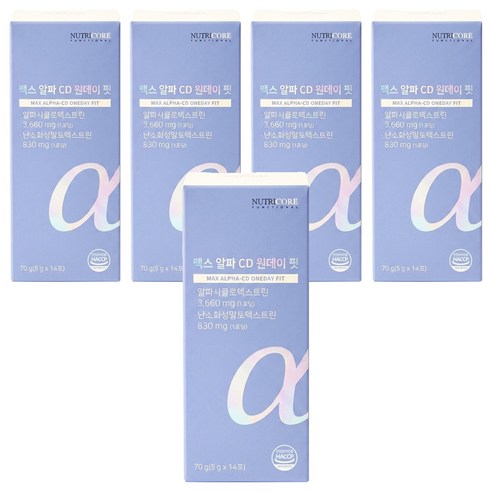 뉴트리코어 맥스 알파 CD 원데이 핏 14p, 70g, 5개