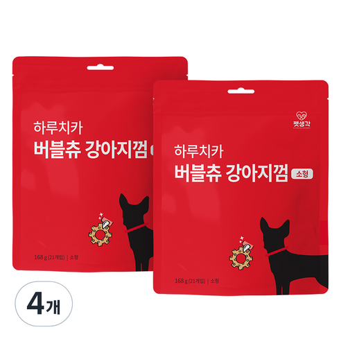 펫생각 강아지 하루치카 버블츄 강아지껌 소형 21p, 치아관리, 168g, 4개
