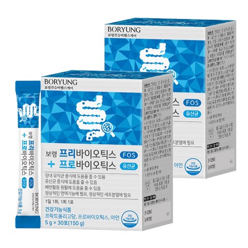 보령 프리바이오틱스 프로바이오틱스 유산균, 150g, 2개