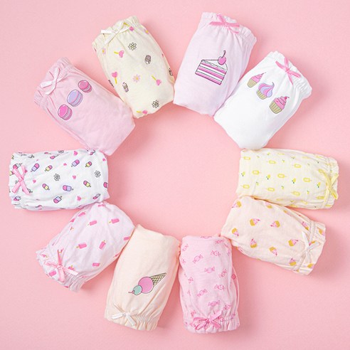 사랑스러운 우리 아이를 위한 달콤한 선물, 베이스알파에센셜 순면 삼각 팬티 세트 여아속옷