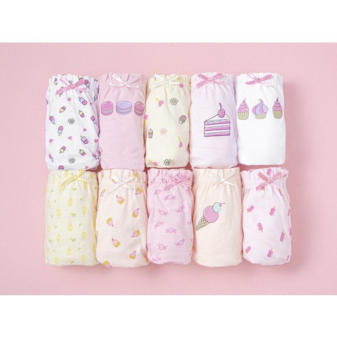 달콤한 디저트처럼 사랑스러운, 베이스알파에센셜 순면 삼각 팬티 세트