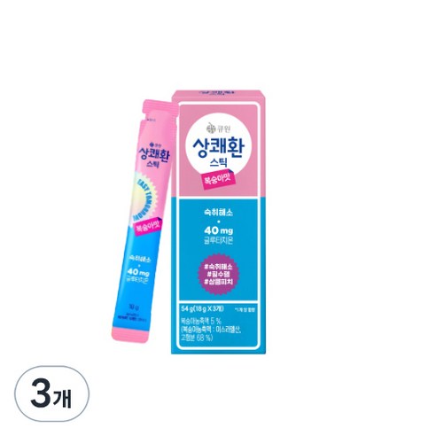 큐원 상쾌환 스틱 복숭아맛 3p, 54g, 3개