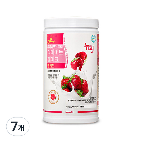 뉴핏 투에니포 뉴트리 다이어트 쉐이크 딸기맛, 750g, 7개