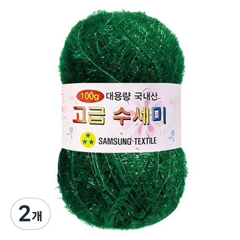 yarna 대용량 고급 수세미 100g, 104 진초록, 2개