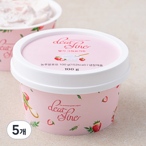 디어파인 딸기 그릭요거트, 100g, 1개입, 5개