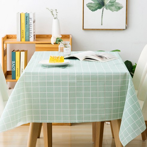 더자카 심플 패턴 방수 테이블보 10p, 블루, M(137 x 137 cm), 10개