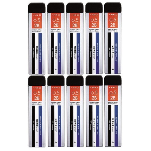 톰보우 샤프심 모노그래프 2B 60mm 40p, 0.5mm, 10개