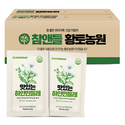 황토농원 맛있는 하얀민들레 건강즙, 90ml, 100개