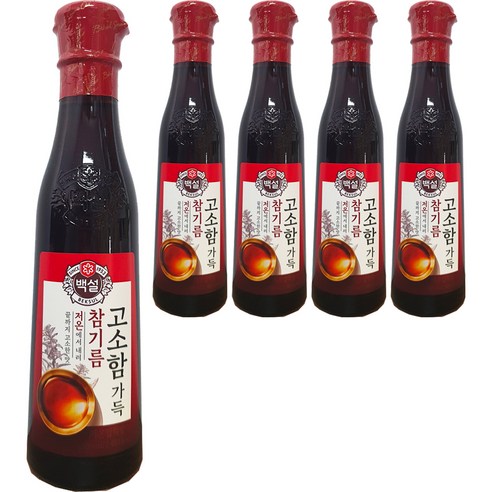 백설 고소함 가득 참기름병, 300ml, 5개