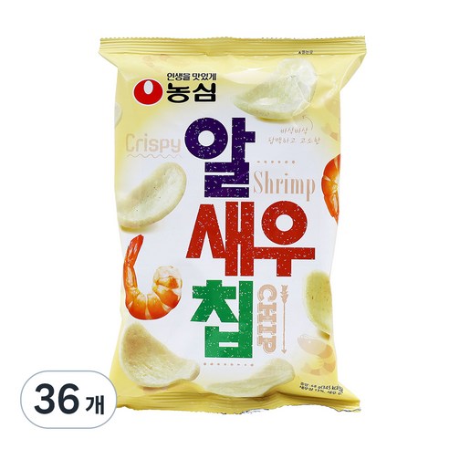 농심 알 새 우칩, 68g, 36개