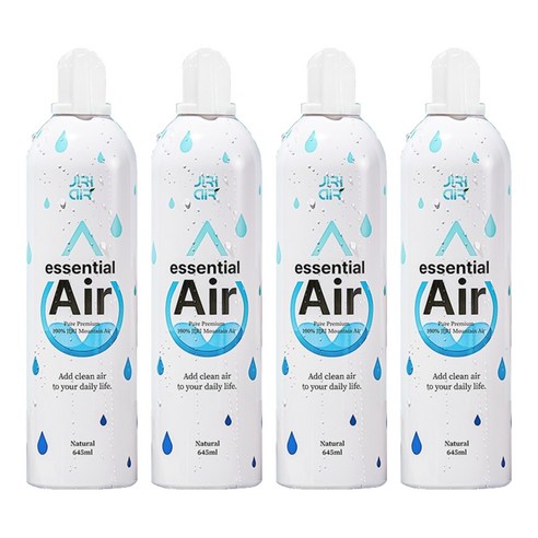 지리에어 프리미엄 대용량 에센셜 청정 에어 산소캔 645ml, 4개