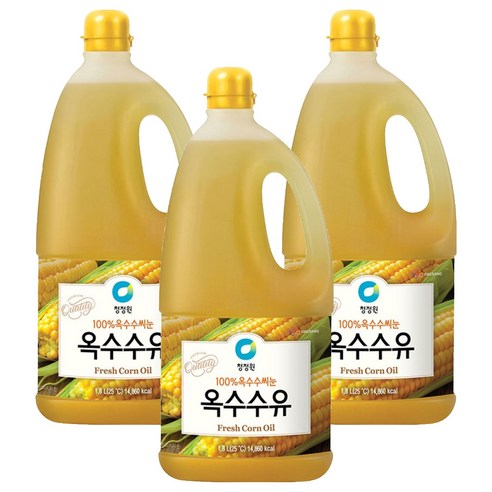 청정원 옥수수유, 1.8L, 3개