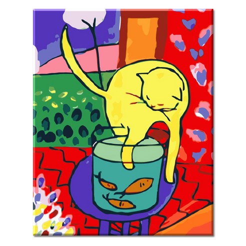 모모픽스페인팅 DIY명화그리기 40 x 50 cm, G04 앙리마티스 고양이, 1개