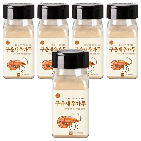 바른미각 구운새우가루, 60g, 5개