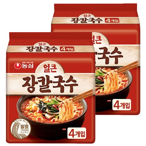 농심 얼큰 장칼국수 봉지 라면, 8개