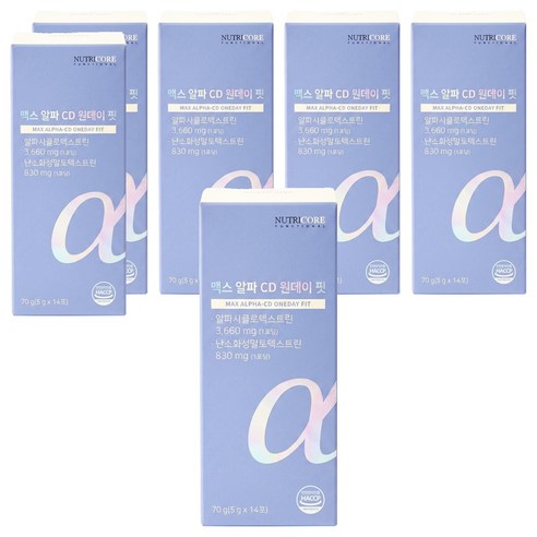 뉴트리코어 맥스 알파 CD 원데이 핏 14p, 70g, 6개