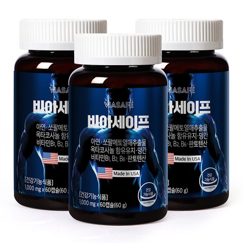 유앤티바이오 비아세이프 60g, 60정, 3개