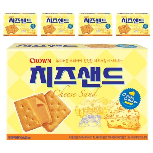 크라운 치즈샌드 과자, 240g, 5개
