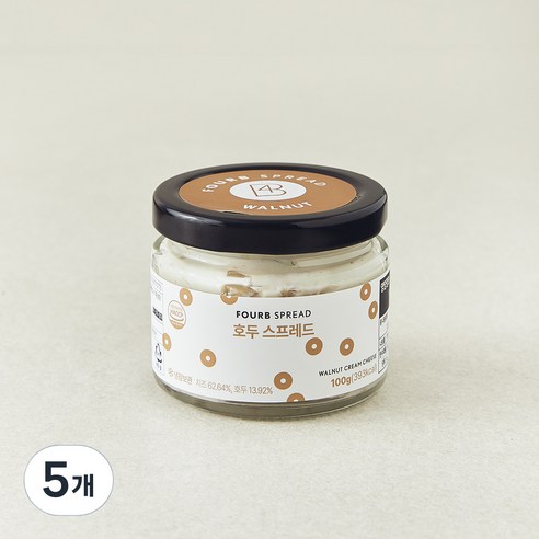 포비아워스 호두 스프레드, 5개, 100g