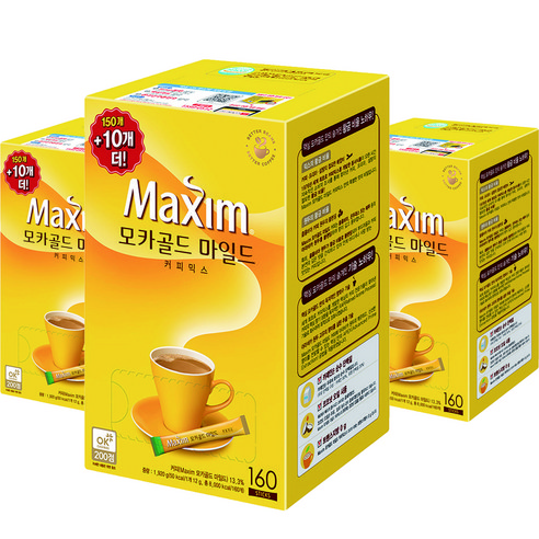 맥심 모카골드 마일드 커피 믹스, 160개입, 3박스