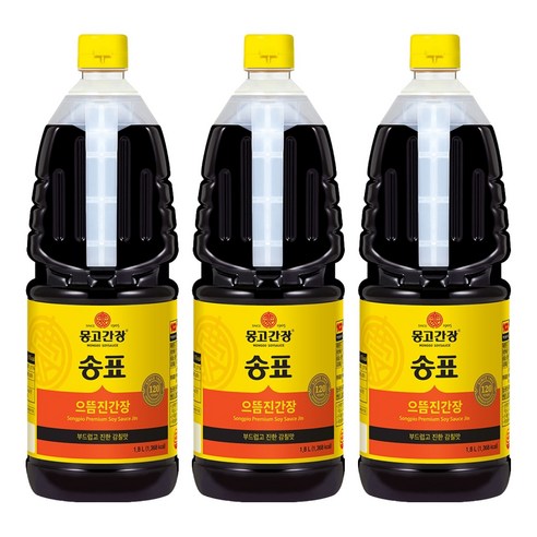 몽고간장 송표 으뜸진간장, 1.8L, 3개