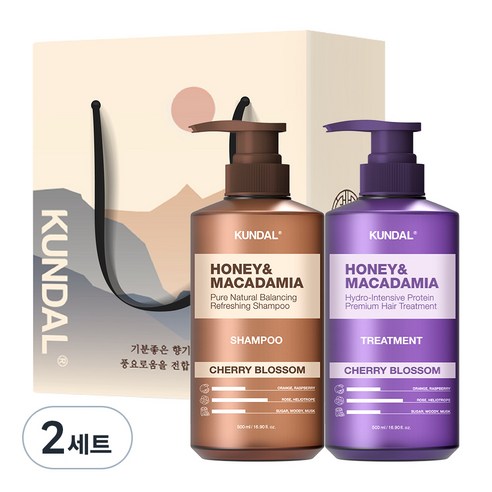 쿤달 헤어 2구 명절선물세트 B 체리블라썸향, 2세트