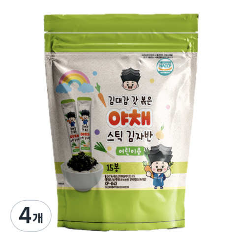 김대감 스틱 김자반 야채 어린이용 15p, 150g, 4개