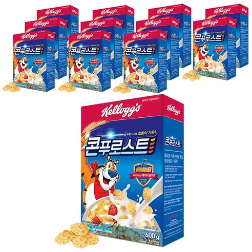 켈로그 콘푸로스트 시리얼, 600g, 12개