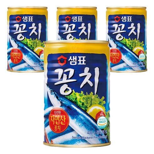 샘표 꽁치 통조림, 400g, 4개