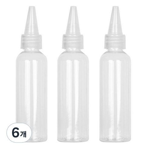 뾰족캡 공병 60ml, 6개, 투명