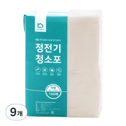홈앤미 정전기 청소포 100매, 9개