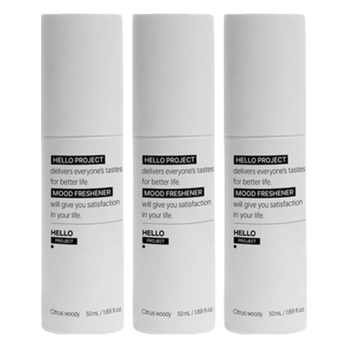헬로프로젝트 화장실 탈취제 토일렛 퍼퓸 무드 프레쉬너 시트러스 우디, 50ml, 3개