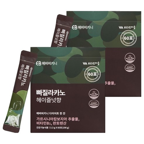 에버비키니 빠질라카노 헤이즐넛향 가르시니아 다이어트 커피, 3.3g, 2개
