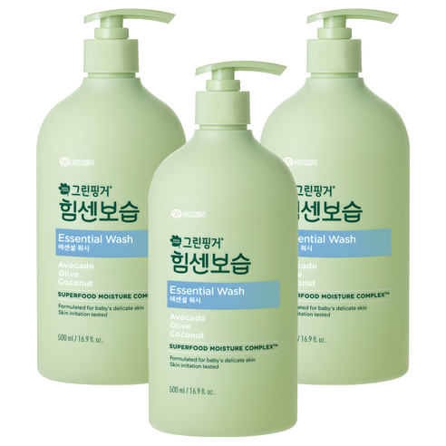 그린핑거 힘센보습 에센셜 바디워시, 500ml, 3개