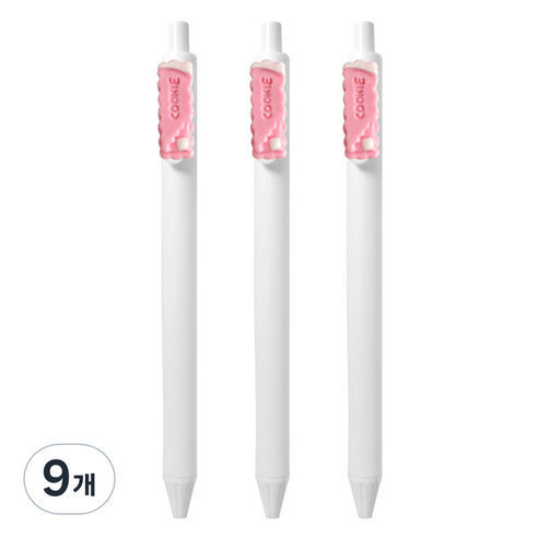 큐티파츠 젤펜 쿠키 0.5mm, 핑크, 9개