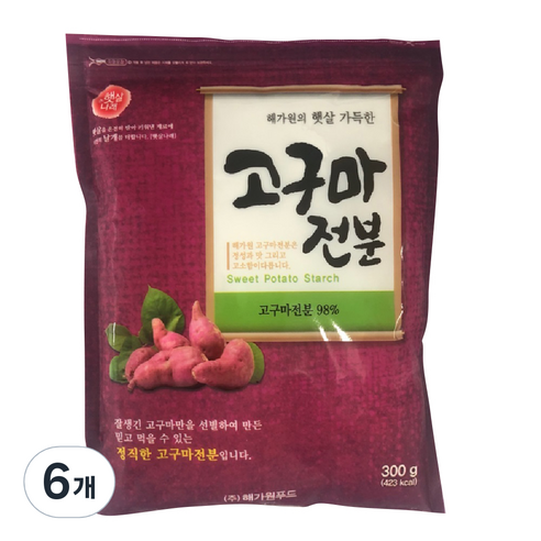 해가원 고구마전분, 300g, 6개