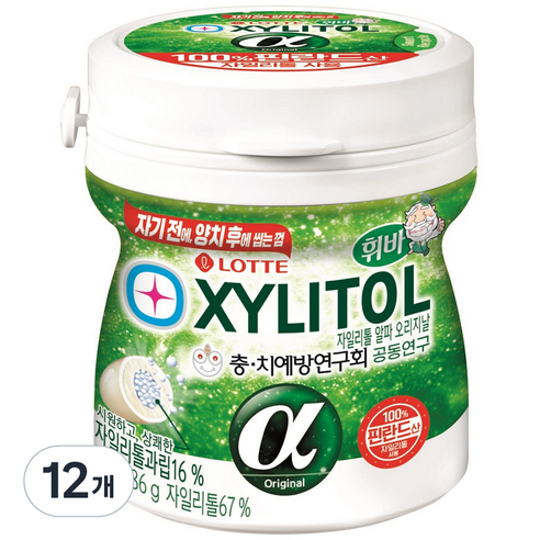 롯데 자일리톨 알파 오리지날, 86g, 12개