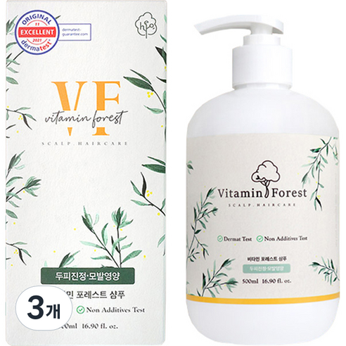 비타민포레스트 샴푸, 500ml, 3개