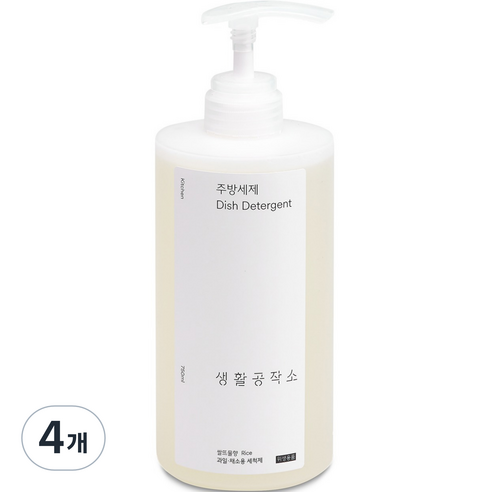 생활공작소 쌀뜨물향 주방세제, 750ml, 4개