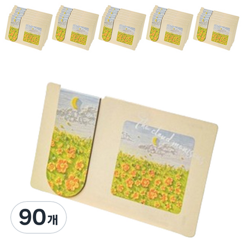 마켓감성 유화 풍경 북마크 책갈피, 여름 꽃 파티, 90개