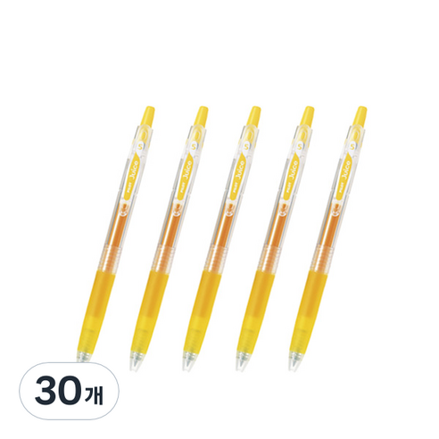 파이롯트 주스 젤잉크펜 0.38mm LJU-10UF, 옐로우, 30개